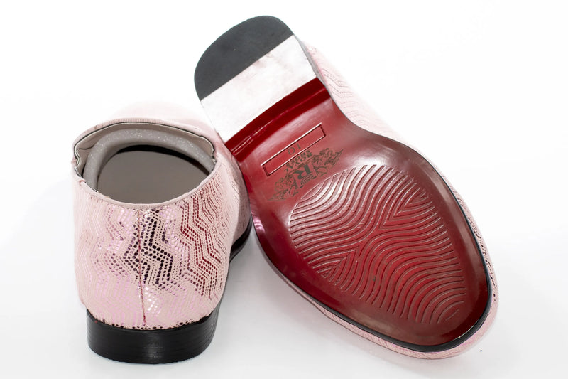 Dusty Rose Metallic Chevron Patterned Loafer