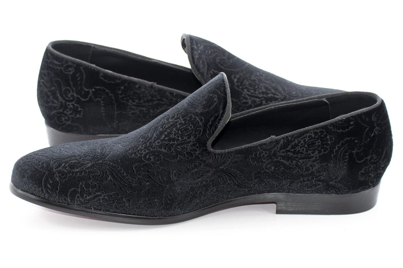 Black Damask Velvet Fashion Loafer