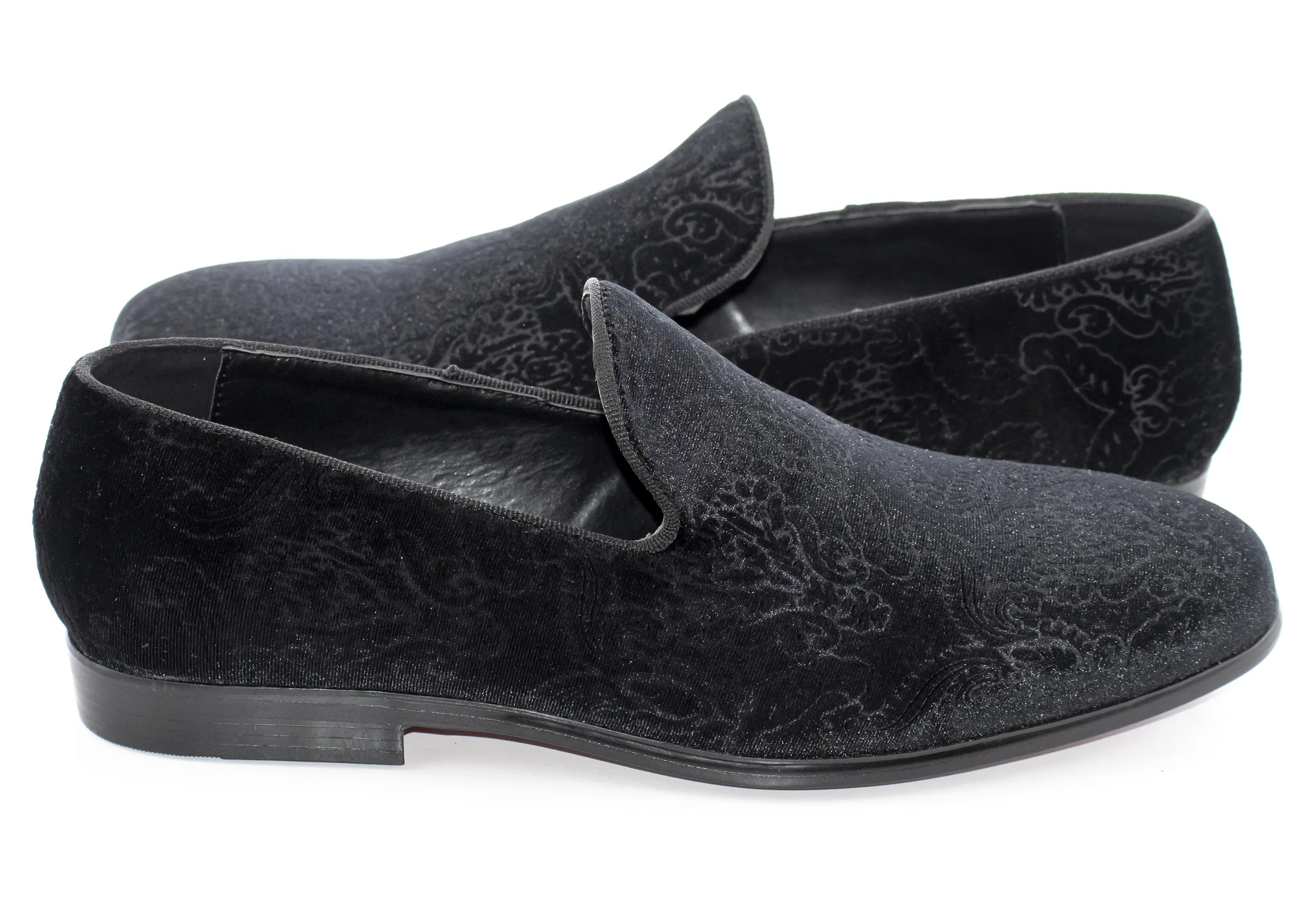 Black Damask Velvet Fashion Loafer