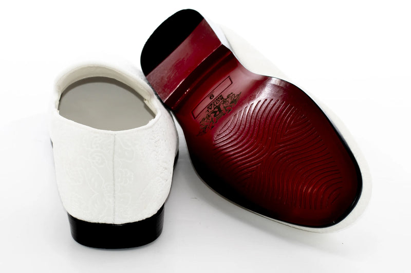 White Damask Velvet Fashion Loafer