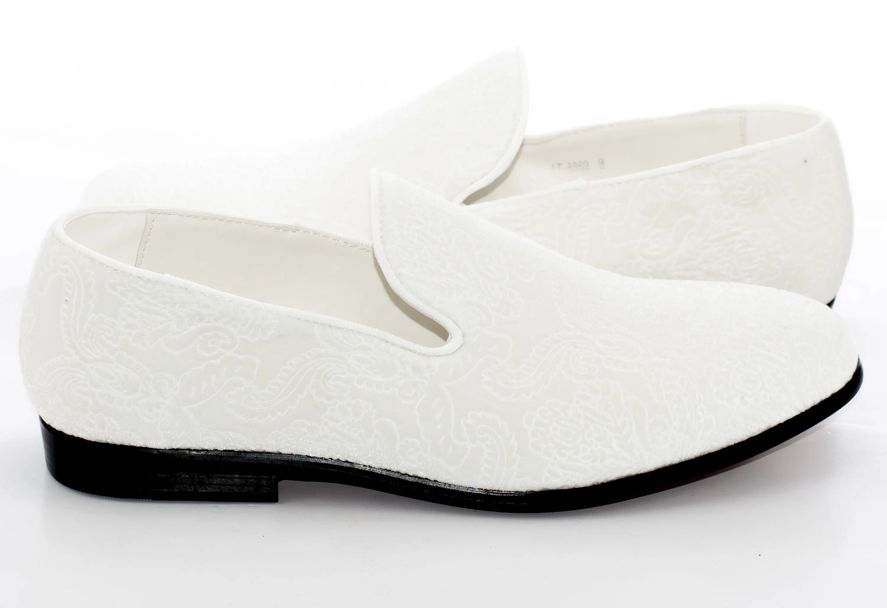 White Damask Velvet Fashion Loafer