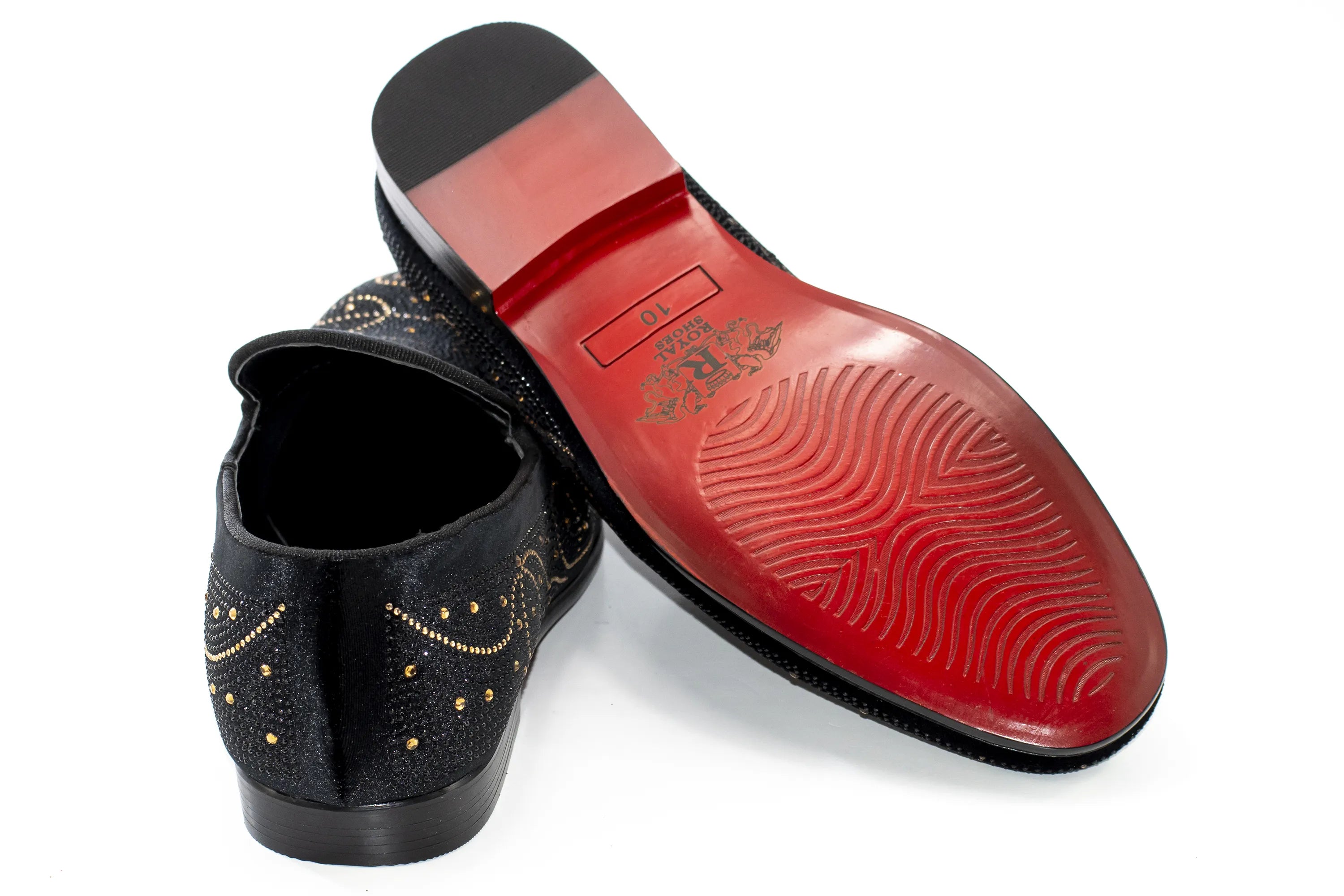 Black and Gold Rhinestone Nouveau Loafer