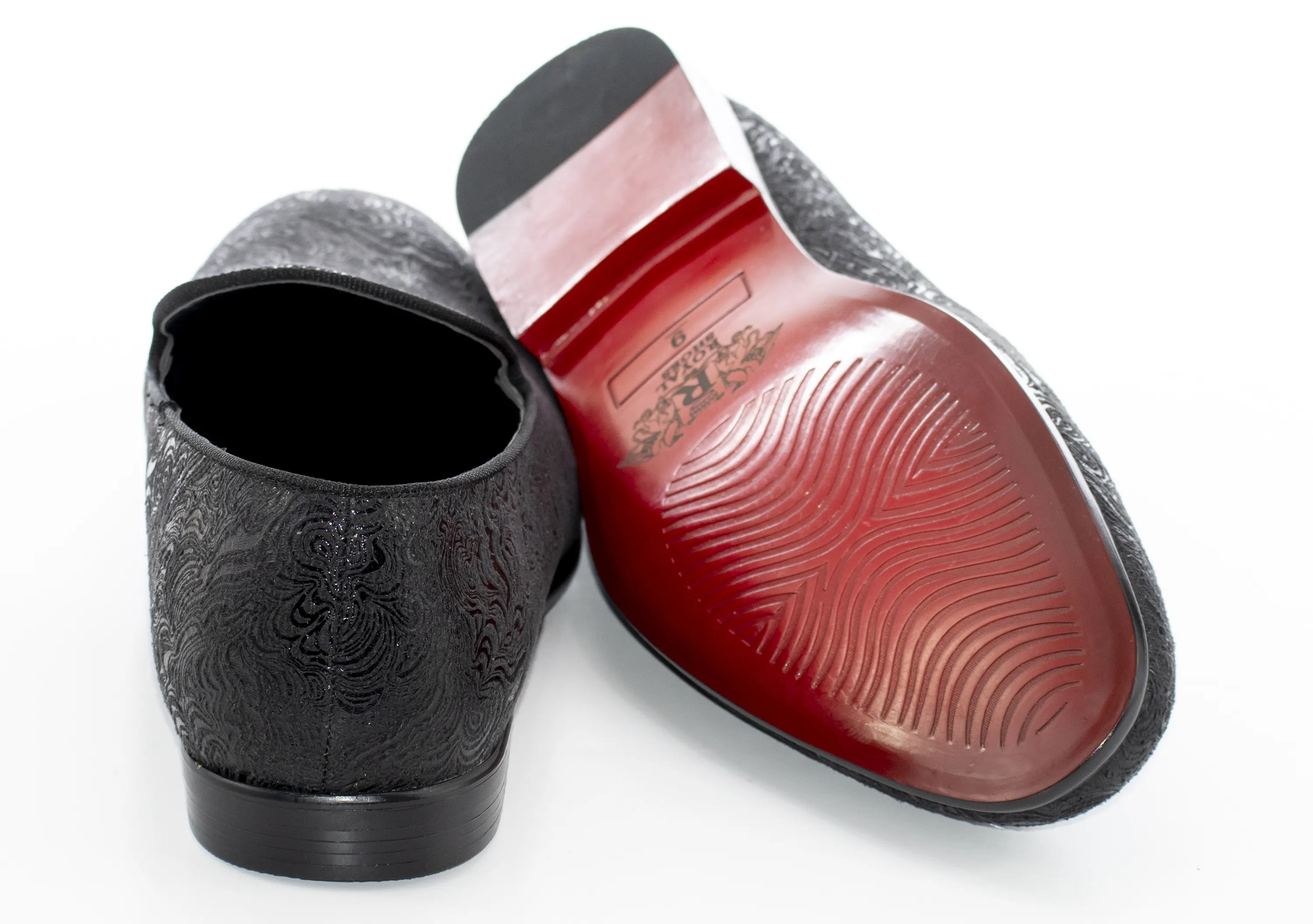 Black Wavy Metallic Fashion Loafer Front Sole