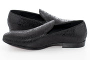 Black Wavy Metallic Fashion Loafer Side Lining