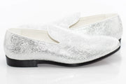 White Wavy Metallic Fashion Loafer Side Lining