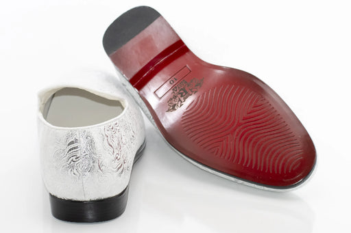 White Wavy Metallic Fashion Loafer Front Sole