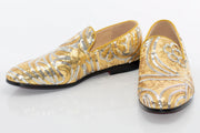 Gold And Silver Sequined Loafer - Vamp, Toe, Outsole