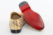 Gold And Silver Sequined Loafer - Back, Sole