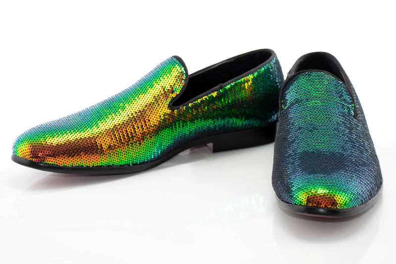 Men's Green Orange Blue Iridescent Dress Loafer