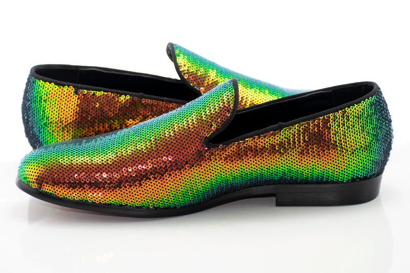 Men's Green Orange Blue Iridescent Dress Loafer