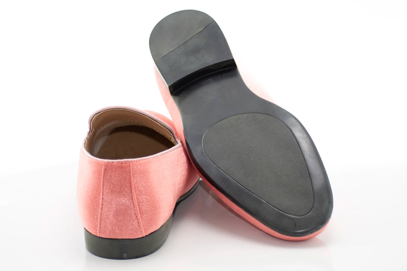 Coral Velvet Horsebit Smoking Loafer