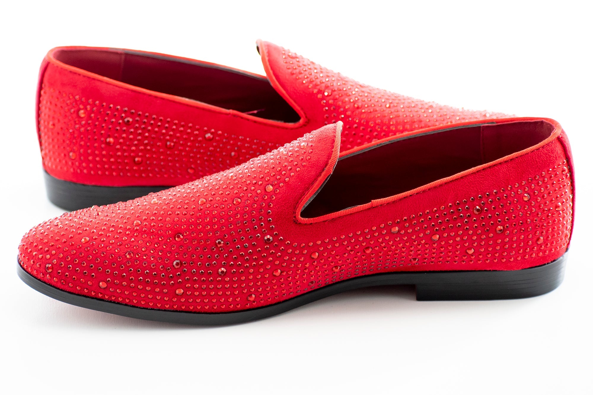 Red Rhinestone Encrusted Smoking Loafer