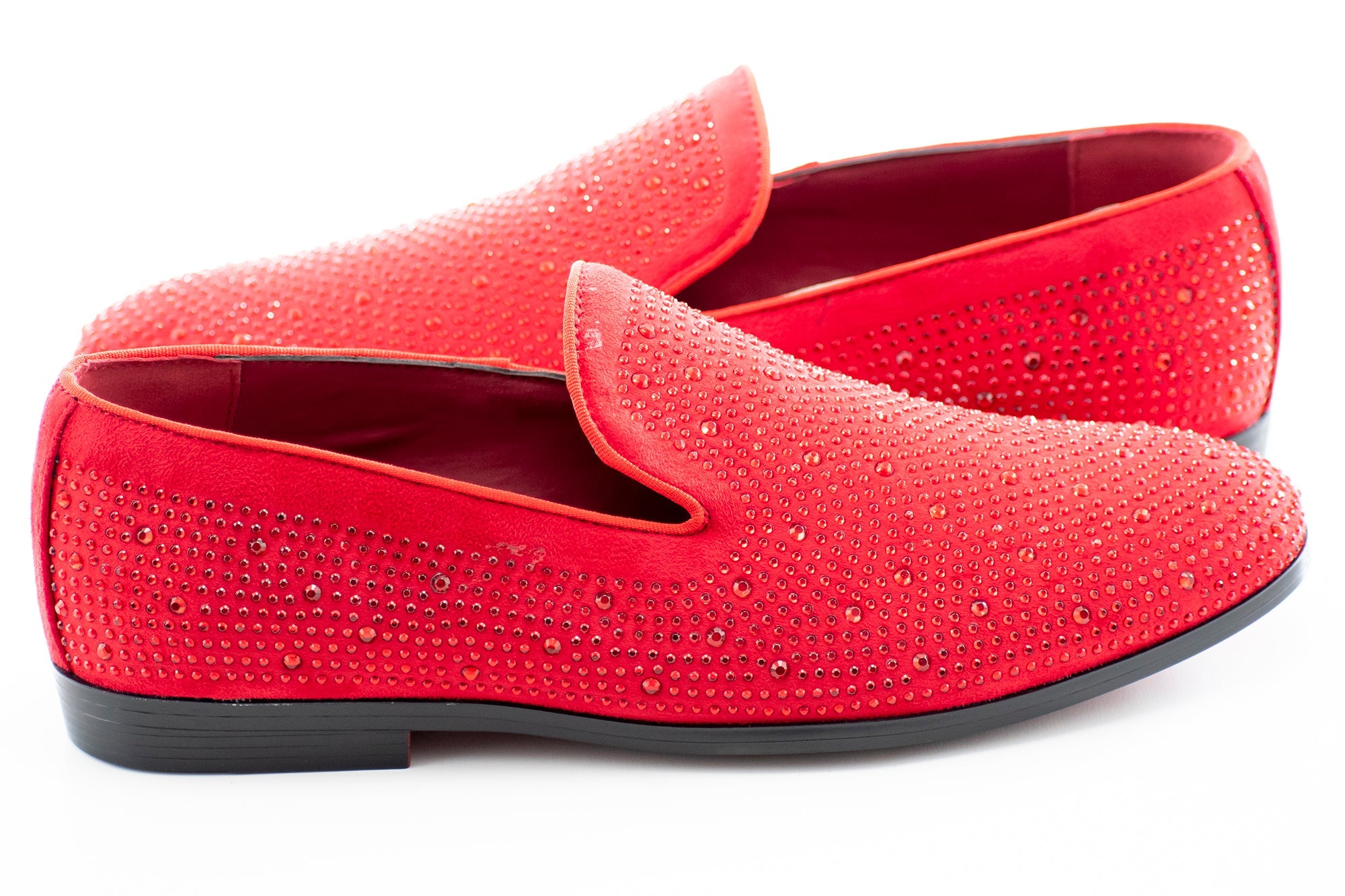 Red Rhinestone Encrusted Smoking Loafer