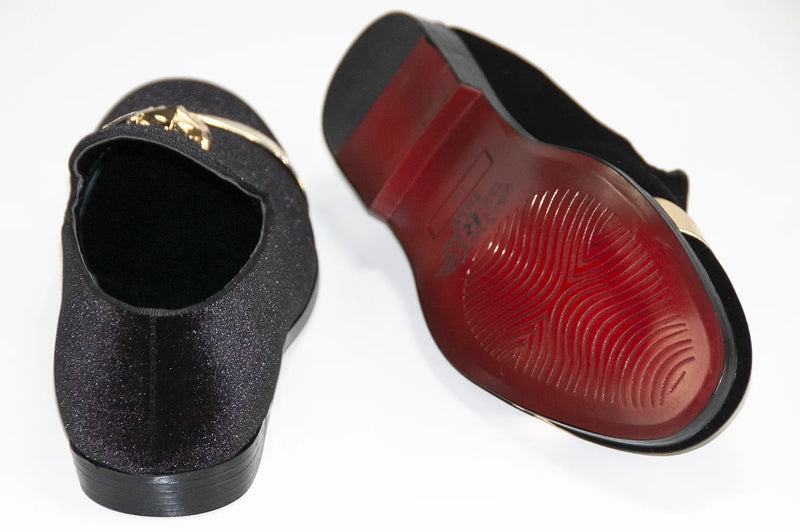 Black Lionhead Velvet Loafer