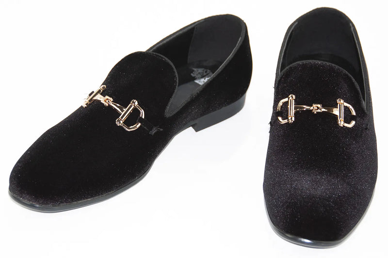 Men's Black Velvet Bit Dress Loafer