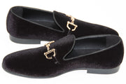 Men's Black Velvet Bit Dress Loafer