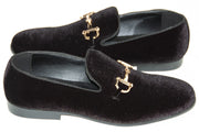 Men's Black Velvet Bit Dress Loafer
