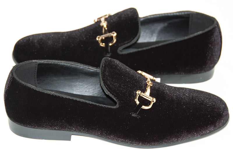 Men's Black Velvet Bit Dress Loafer