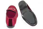 Men's Burgundy Velvet Bit Dress Loafer