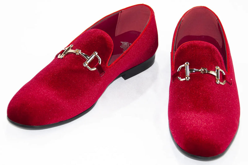 Men's Red Velvet Bit Dress Loafer