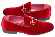 Men's Red Velvet Bit Dress Loafer