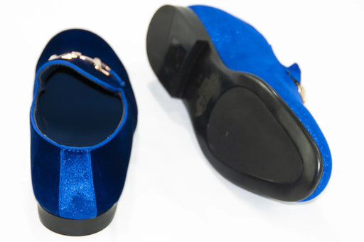 Men's Royal Blue Velvet Bit Dress Loafer