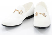 Men's White Velvet Bit Dress Loafer