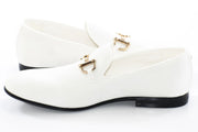 Men's White Velvet Bit Dress Loafer