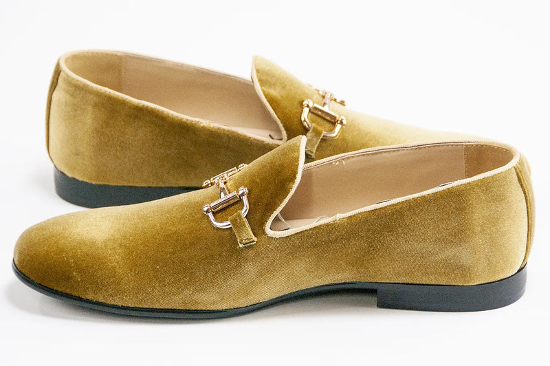 Men's Gold Velvet Bit Dress Loafer