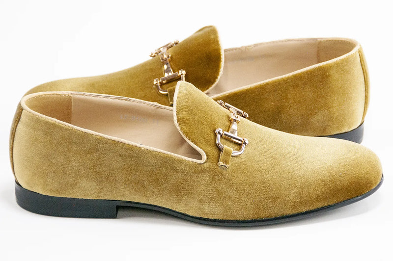 Men's Gold Velvet Bit Dress Loafer