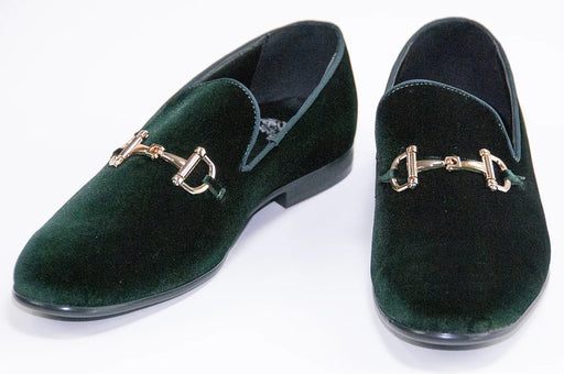 Men's Hunter Green Velvet Bit Dress Loafer