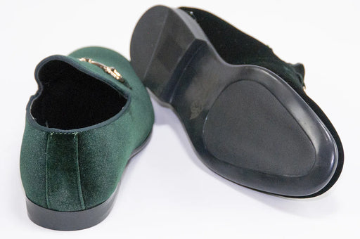 Men's Hunter Green Velvet Bit Dress Loafer