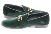 Men's Hunter Green Velvet Bit Dress Loafer