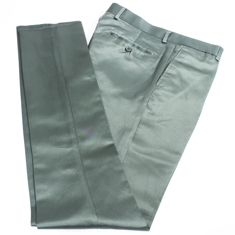 Hunter Green Satin 3-Piece Tailored-Fit Suit