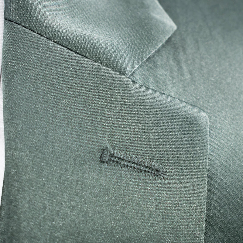 Hunter Green Satin 3-Piece Tailored-Fit Suit
