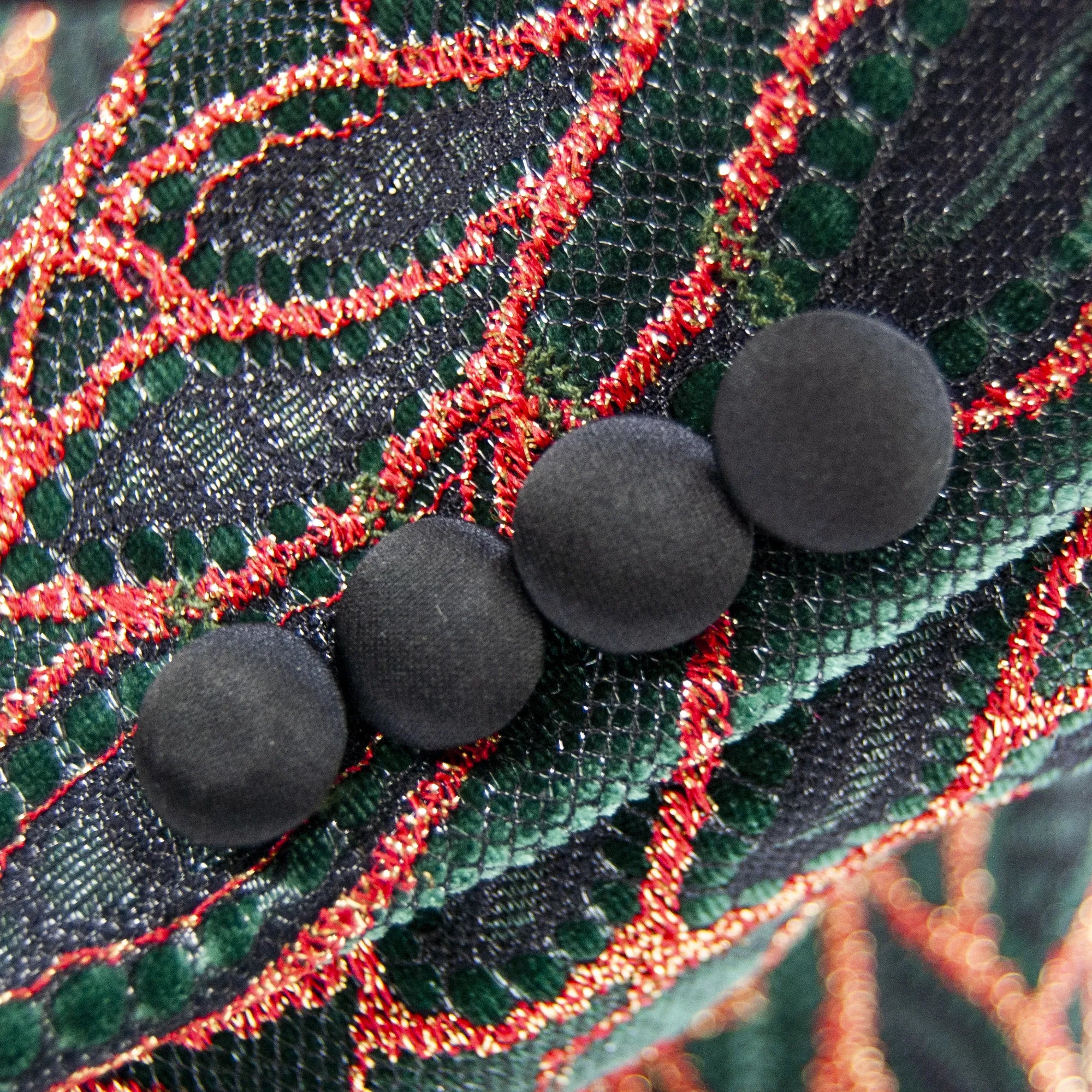 Hunter Green and Red Leaf Patterned Dinner Jacket