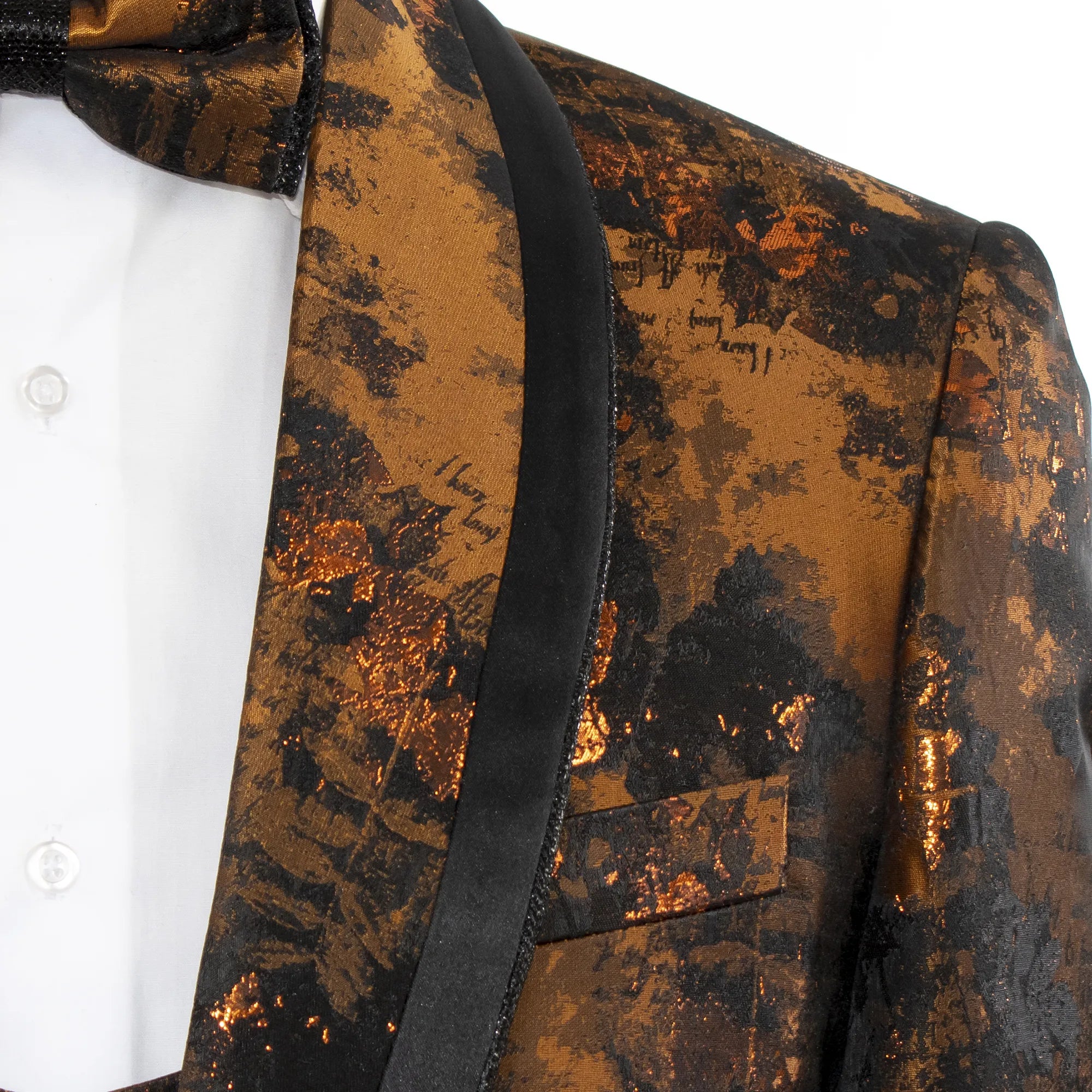 Copper Fancy Woven 3-Piece Slim-Fit Tuxedo