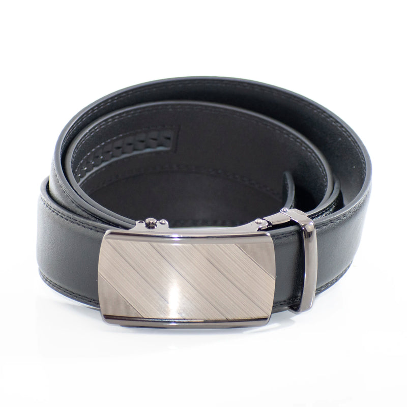 Men's Brown And Gold Diagonal Striped Belt Buckle