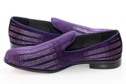 Men's Purple Rhinestone Dress Loafer