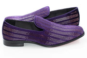 Men's Purple Rhinestone Dress Loafer