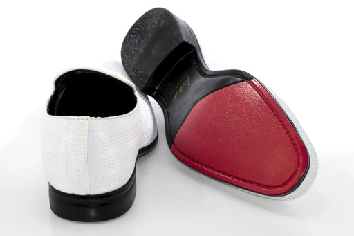 Men's White Rhinestone Dress Loafer