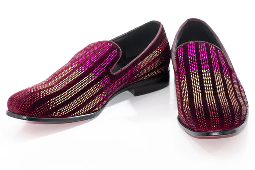 Men's Purple Gold And Pink Rhinestone Dress Loafer