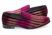 Men's Purple Gold And Pink Rhinestone Dress Loafer