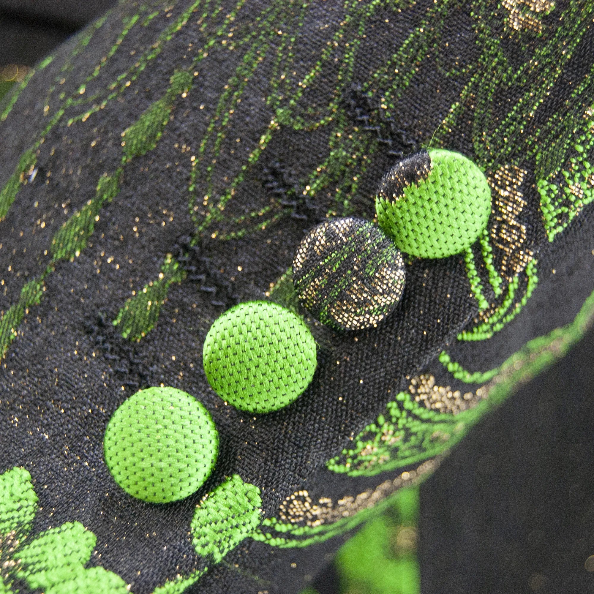 Black And Green Slim-Fit Dinner Jacket - Button Cuffs