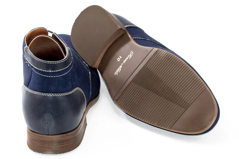 Blue Suede Lace-Up Chukka Boot