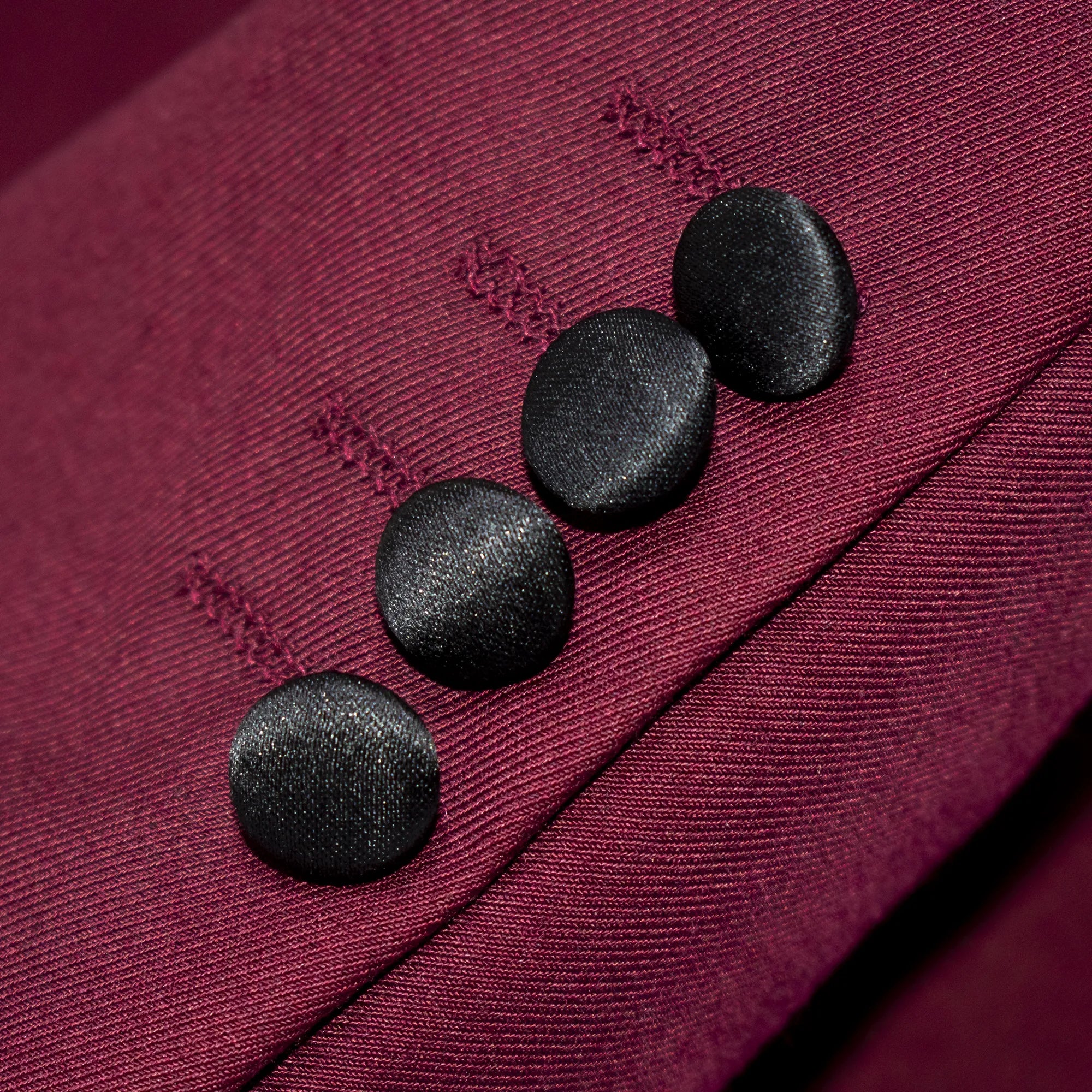 Burgundy Double-Breasted 3-Piece Tailored-Fit Tuxedo
