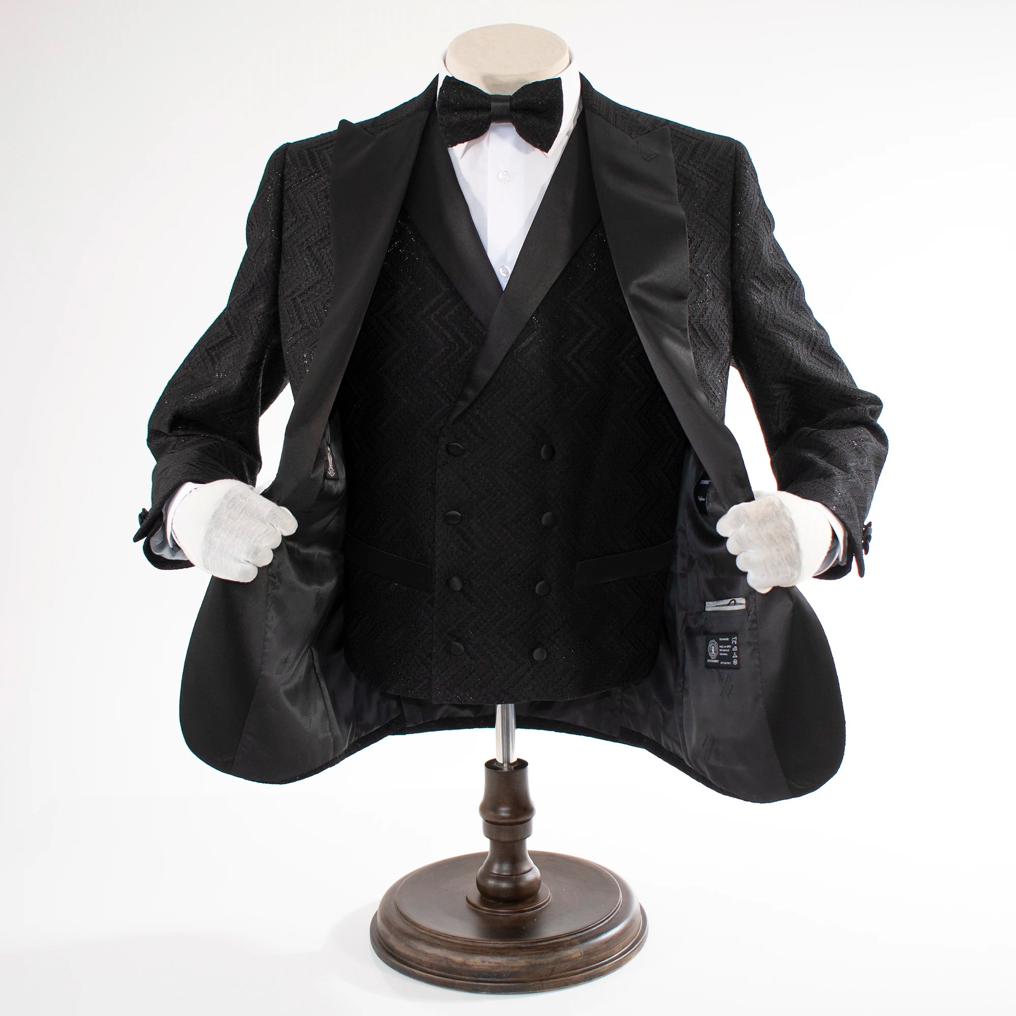 Men's Black Lace Tuxedo Vest