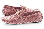 Men's Dust Rose Velvet Diamond Bit-Loafer