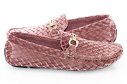 Men's Dust Rose Velvet Diamond Bit-Loafer