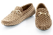 Men's Mocha Velvet Diamond Bit-Loafer